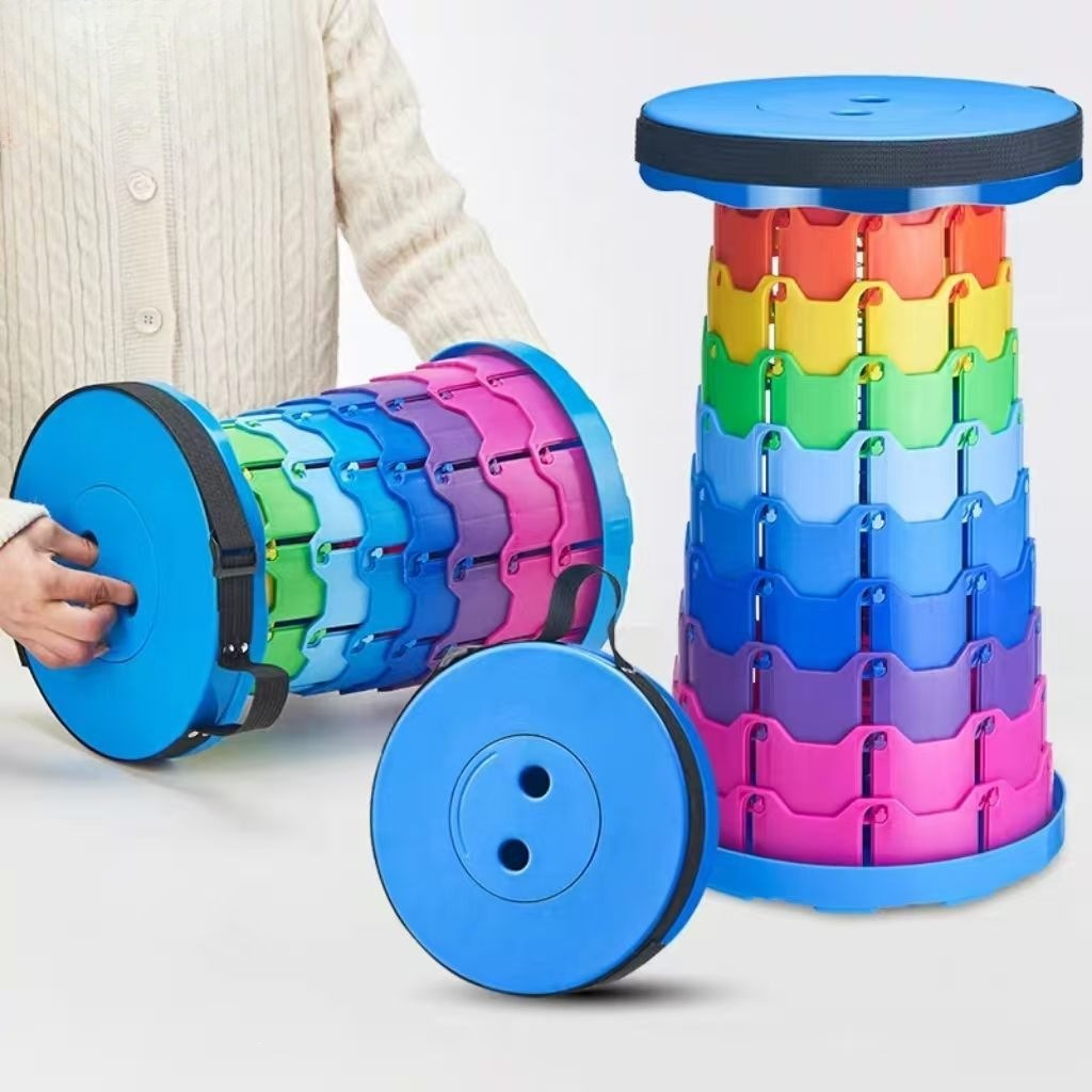 Outdoor Furniture Deals - Sgabello da Campeggio Telescopico Arcobaleno, Pieghevole