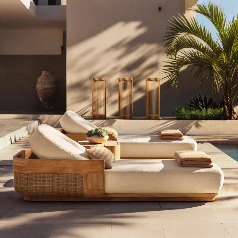 Set di Sdraio e Lettini da Spi - Outdoor Furniture Teak Wood recensione e prezzo