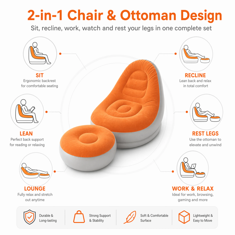 Set Divano Gonfiabile in Tessu - Outdoor Furniture Deals recensione e prezzo