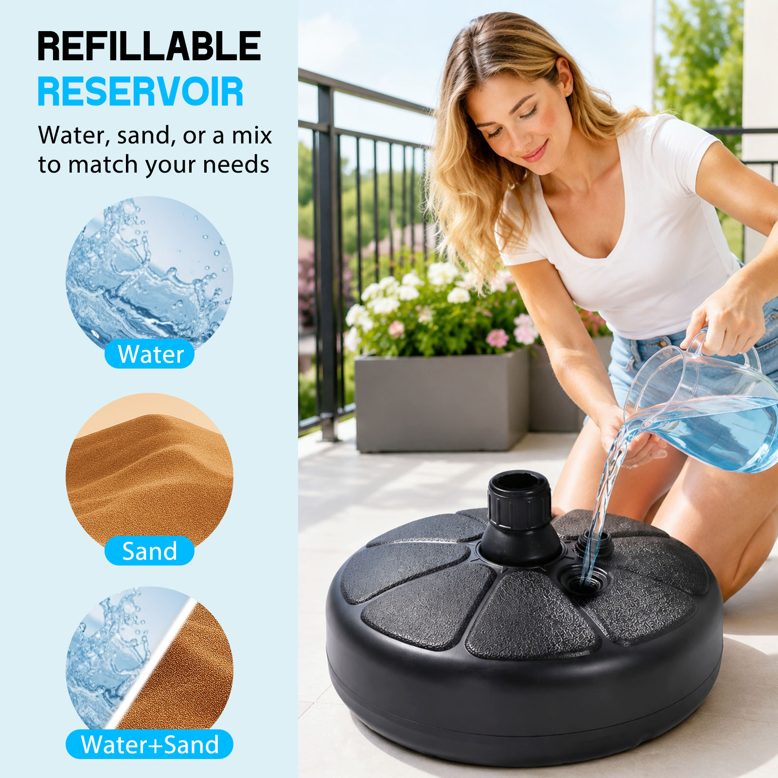 Base per Ombrellone Riempibile - Outdoor Furniture Sunbrella recensione e prezzo